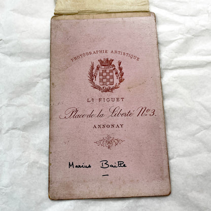 Late 19th - Young Boy in Sailor Suit Portrait - Vintage Studio Photograph - Children's Fashion - Annonay, France - L. Figuet