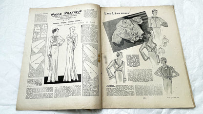 1930s - Mode Pratique French Fashion Magazine - Vintage Sewing Patterns - Embroidery Designs - Advertising - French Vintage Magazine