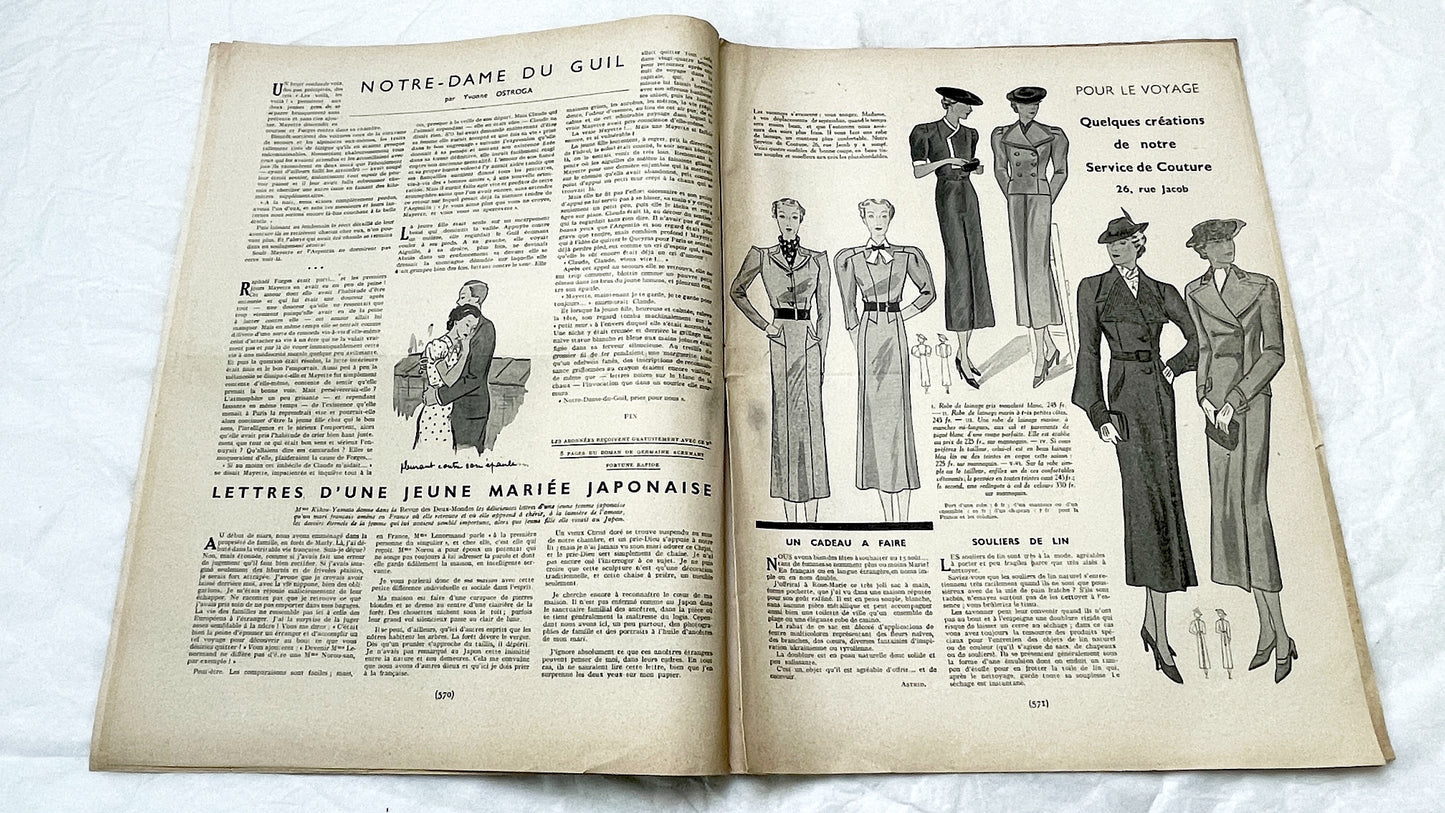 1930s - Mode Pratique French Fashion Magazine - Vintage Sewing Patterns - Embroidery Designs - Advertising - French Vintage Magazine