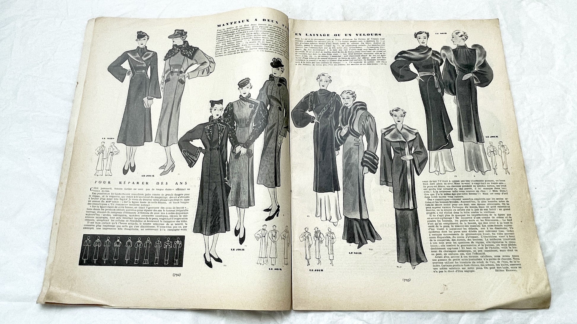 1930s - Vintage French Fashion Magazine - Mode Pratique - November 1935 - Special Edition - Evening Wear - Daywear - Patterns - Schiaparelli