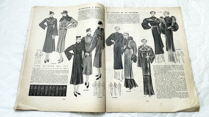 1930s - Vintage French Fashion Magazine - Mode Pratique - November 1935 - Special Edition - Evening Wear - Daywear - Patterns - Schiaparelli