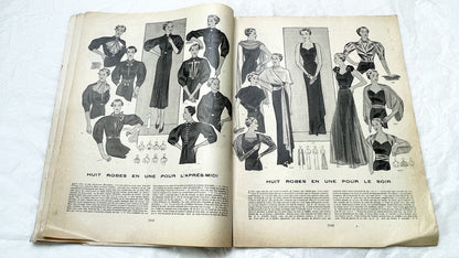 1930s - Vintage French Fashion Magazine - Mode Pratique - November 1935 - Special Edition - Evening Wear - Daywear - Patterns - Schiaparelli