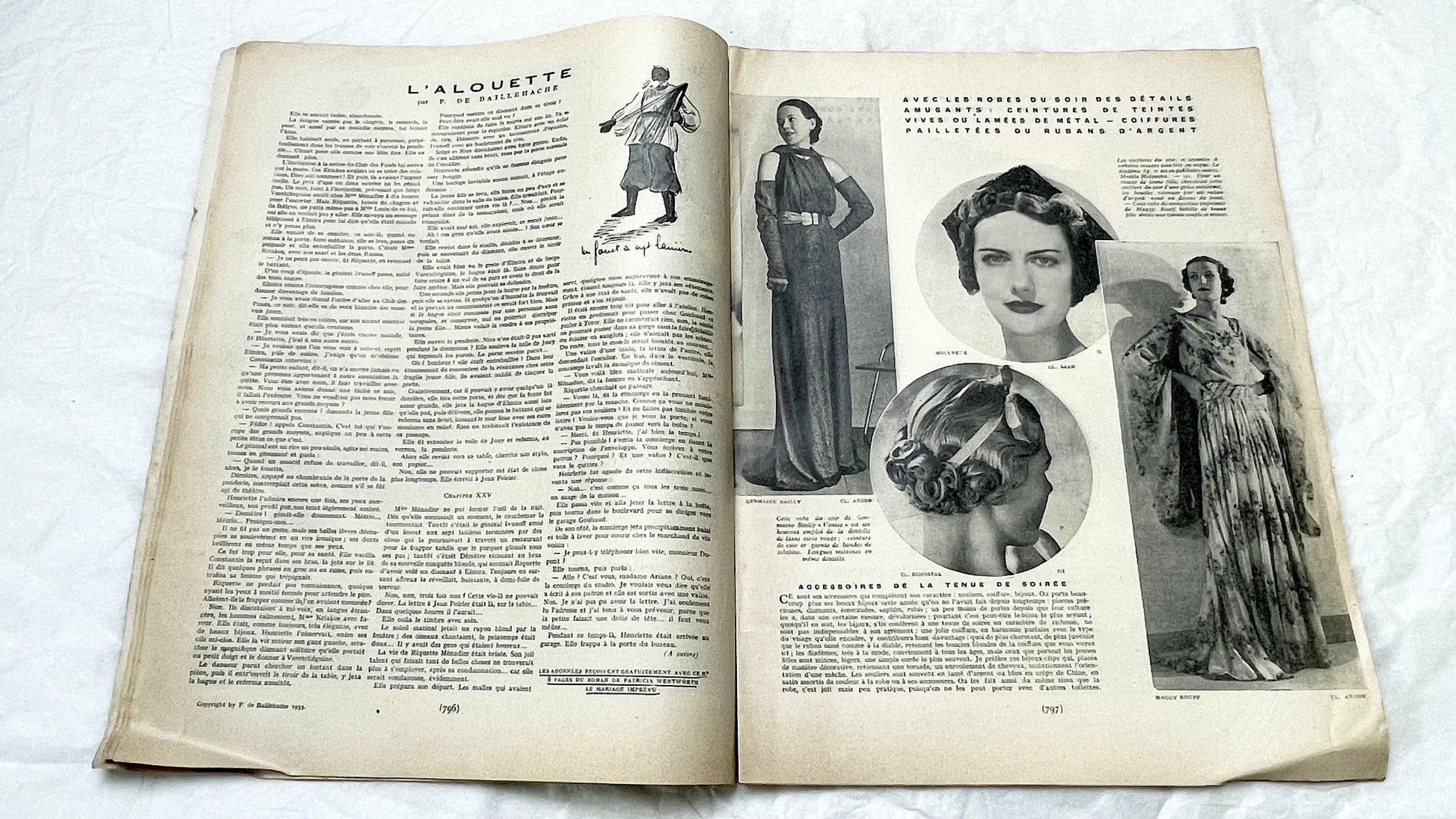 1930s - Vintage French Fashion Magazine - Mode Pratique - November 1935 - Special Edition - Evening Wear - Daywear - Patterns - Schiaparelli