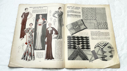 1930s - Vintage French Fashion Magazine - Mode Pratique - November 1935 - Special Edition - Evening Wear - Daywear - Patterns - Schiaparelli