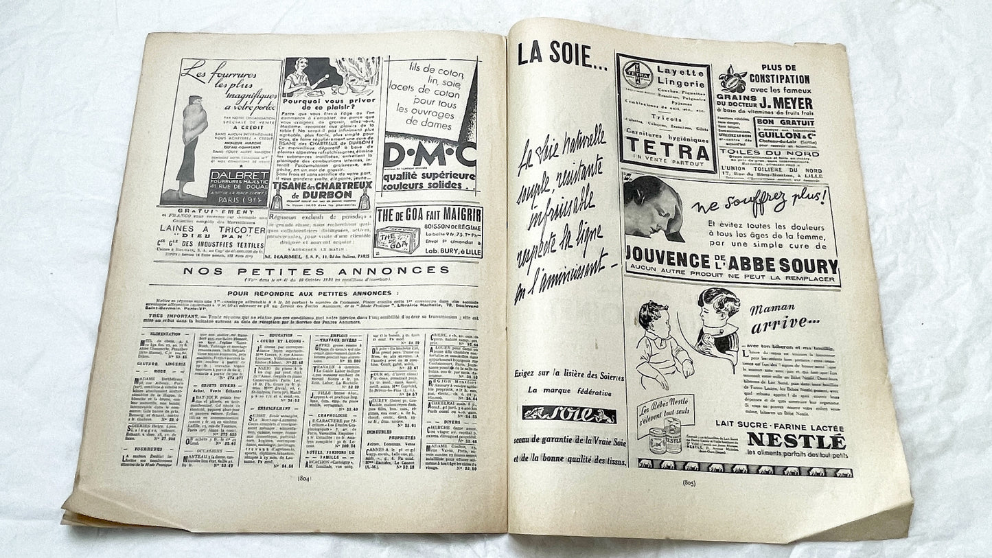 1930s - Vintage French Fashion Magazine - Mode Pratique - November 1935 - Special Edition - Evening Wear - Daywear - Patterns - Schiaparelli