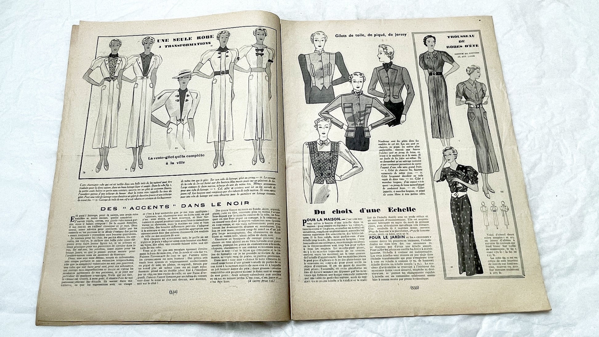 1930s - Vintage French Fashion Magazine - Mode Pratique - Historic Women's Style - Sewing Patterns - Hair Styles - Advertising Collectible