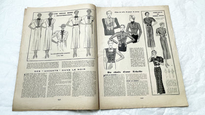 1930s - Vintage French Fashion Magazine - Mode Pratique - Historic Women's Style - Sewing Patterns - Hair Styles - Advertising Collectible