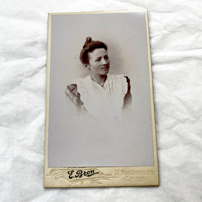 1900s - Antique Studio Portrait Photograph - Elegant Woman - French Carte de Visite - Vintage Fashion - Historic Photography