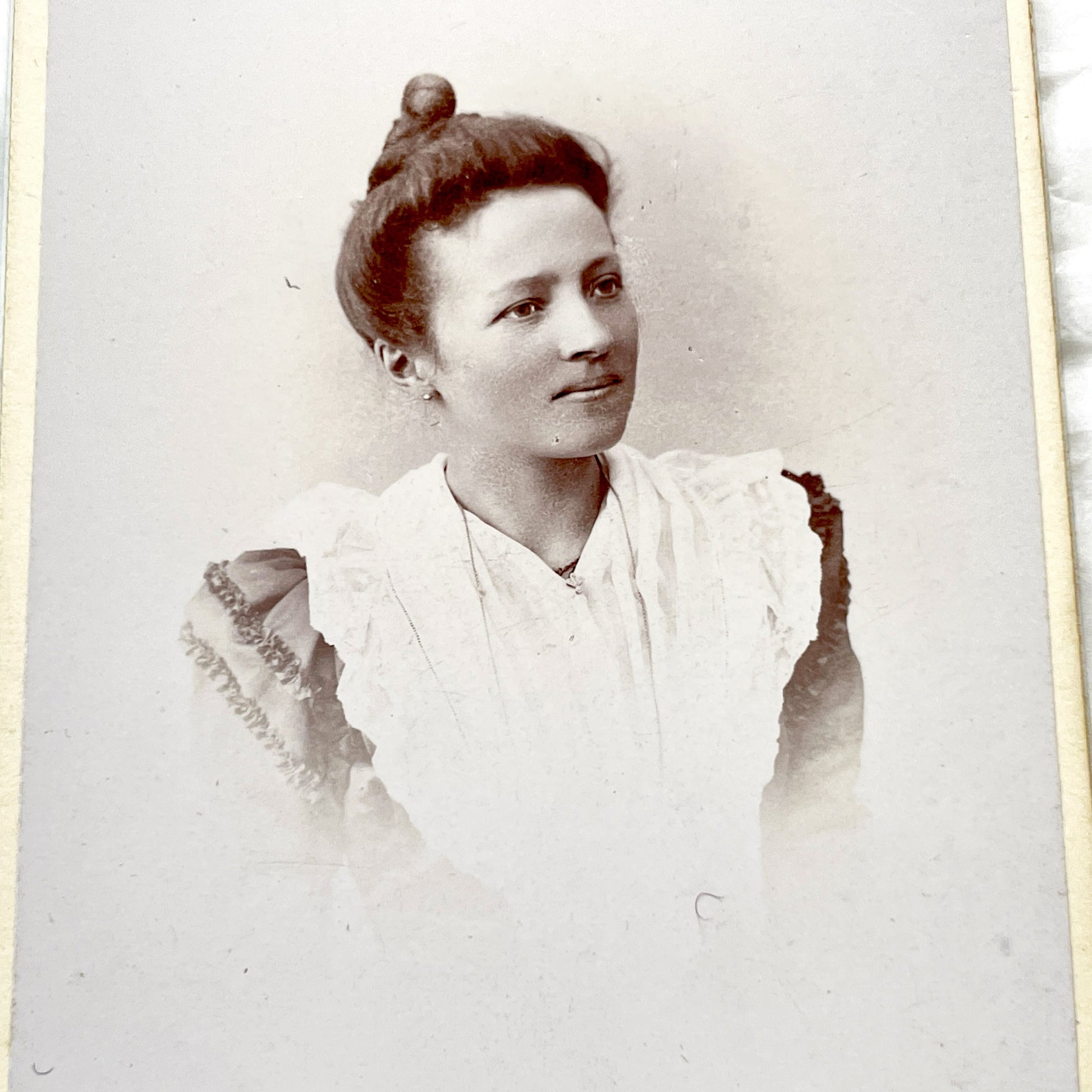 1900s - Antique Studio Portrait Photograph - Elegant Woman - French Carte de Visite - Vintage Fashion - Historic Photography