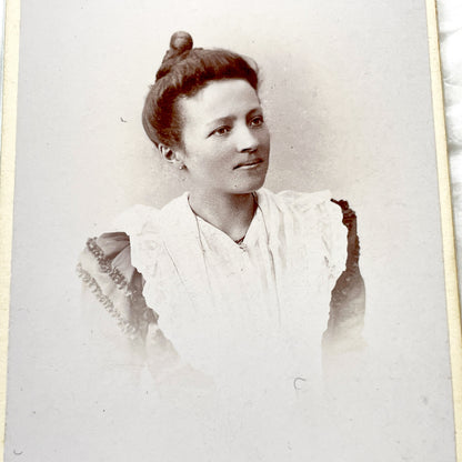 1900s - Antique Studio Portrait Photograph - Elegant Woman - French Carte de Visite - Vintage Fashion - Historic Photography