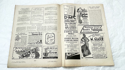 1930s - Vintage French Fashion Magazine - Mode Pratique - Historic Women's Style - Sewing Patterns - Hair Styles - Advertising Collectible