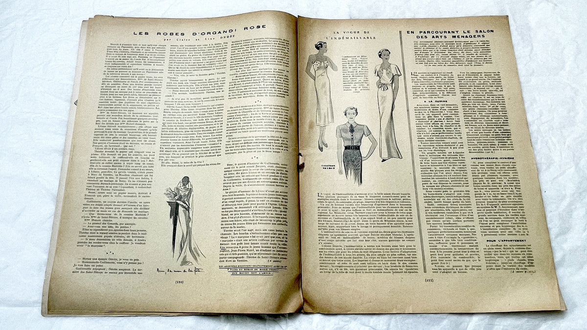 1930s - French Fashion Magazine - Vintage Mode Pratique Publication - Evening Gown - Historical Style Guide & Craft Inspiration