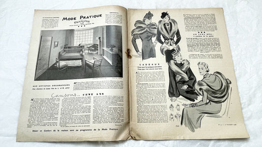 1930s - Vintage French Fashion Magazine - Mode Pratique Françoise - Women's Clothing & Home Decor Patterns - Antique Periodical