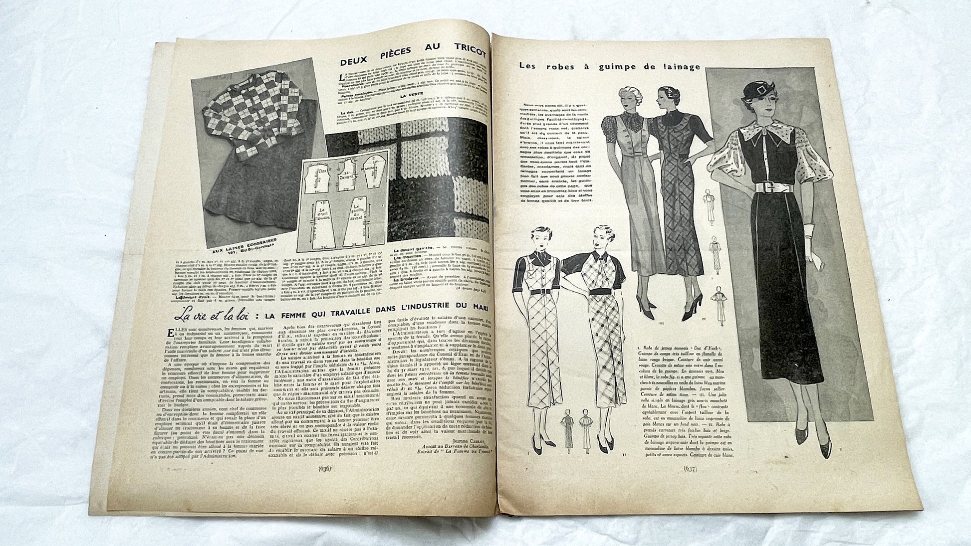 1930s - Vintage French Fashion Magazine - Mode Pratique - Elegant Style - Sewing Patterns - Home Crafts and Lifestyle Advice