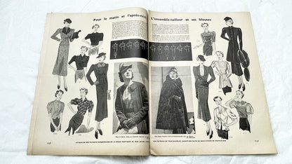 1930s - Vintage French Fashion Magazine - Mode Pratique - Elegant Style - Sewing Patterns - Home Crafts and Lifestyle Advice