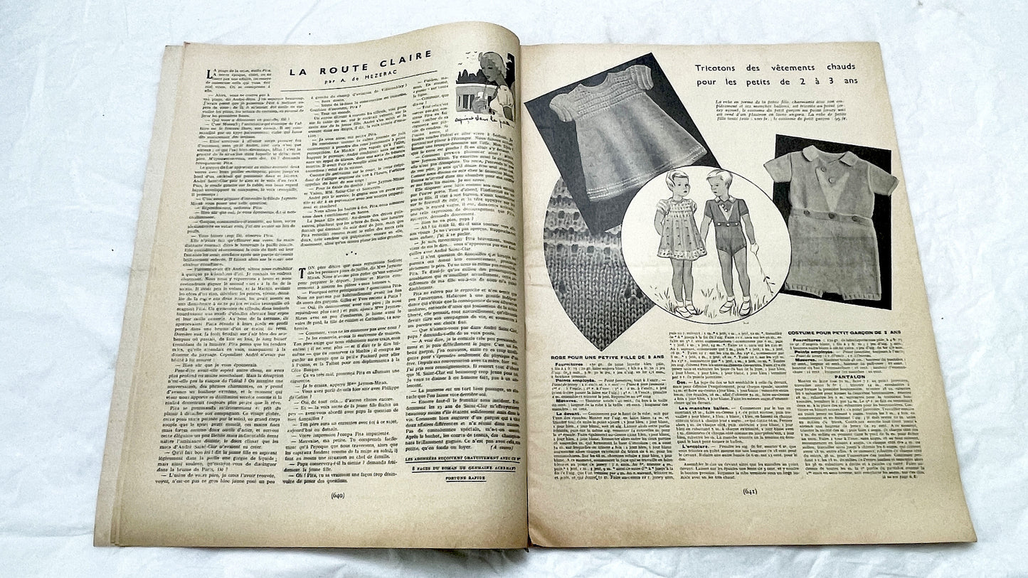 1930s - Vintage French Fashion Magazine - Mode Pratique - Elegant Style - Sewing Patterns - Home Crafts and Lifestyle Advice
