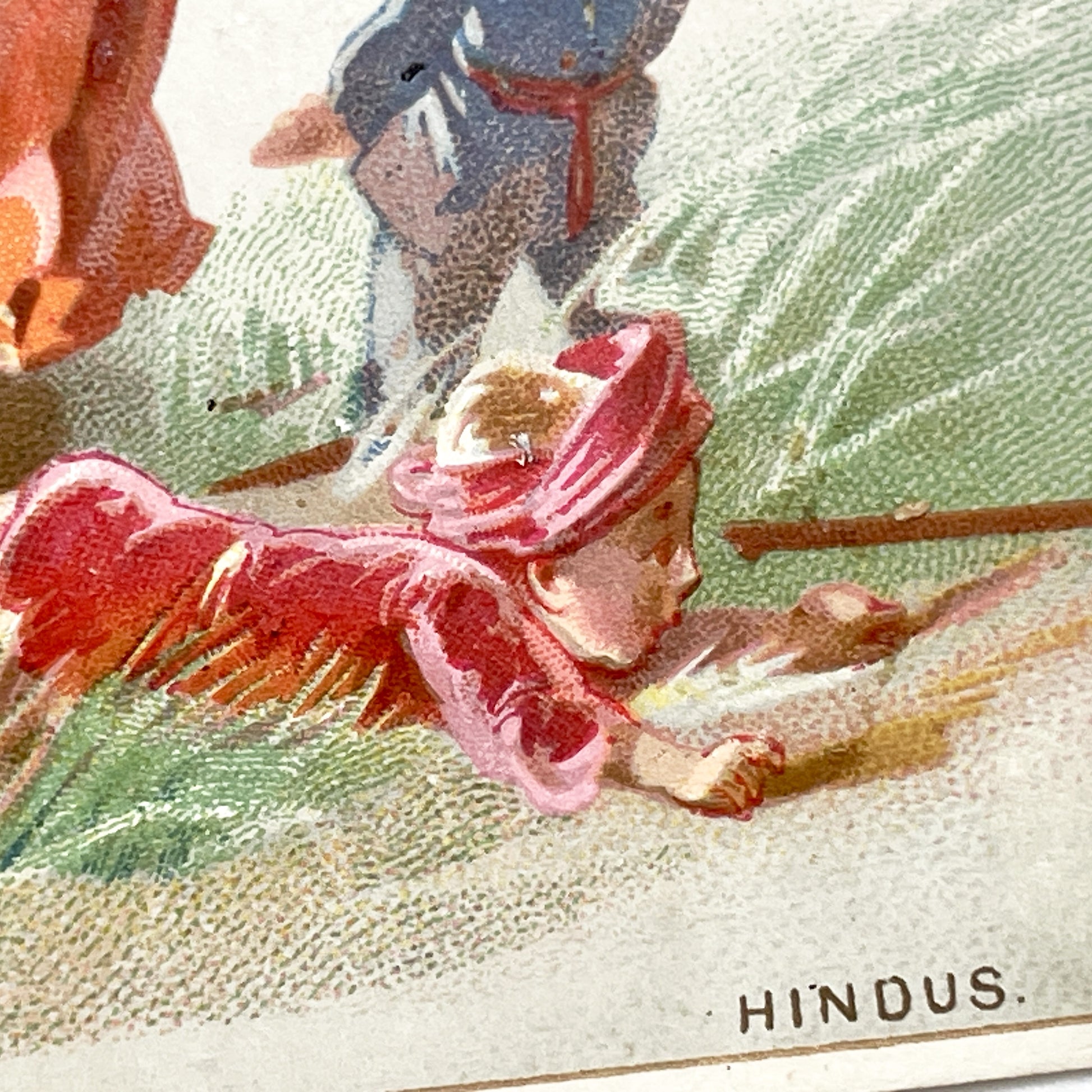 Late 19th - Huntley & Palmer's Advertising Trade Card - Hindoos Coffee Cheese Biscuits Chromo Collectible - Vintage British Food Ephemera