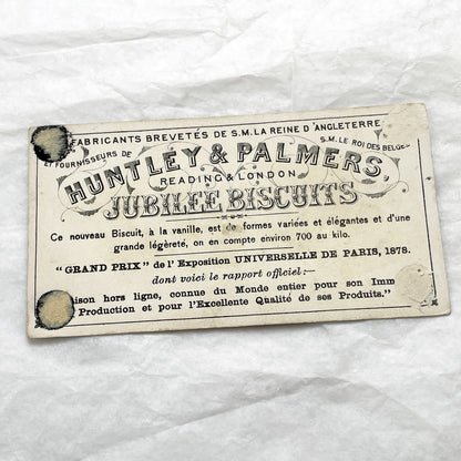 Late 19th - Huntley & Palmer's Advertising Trade Card - Hindoos Coffee Cheese Biscuits Chromo Collectible - Vintage British Food Ephemera
