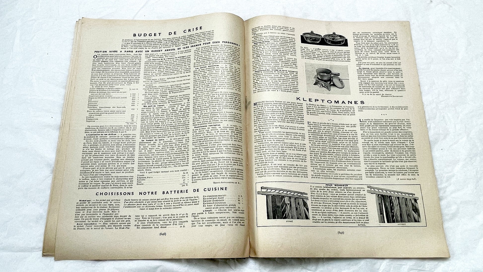 1930s - Vintage French Fashion Magazine - Mode Pratique - Elegant Style - Sewing Patterns - Home Crafts and Lifestyle Advice