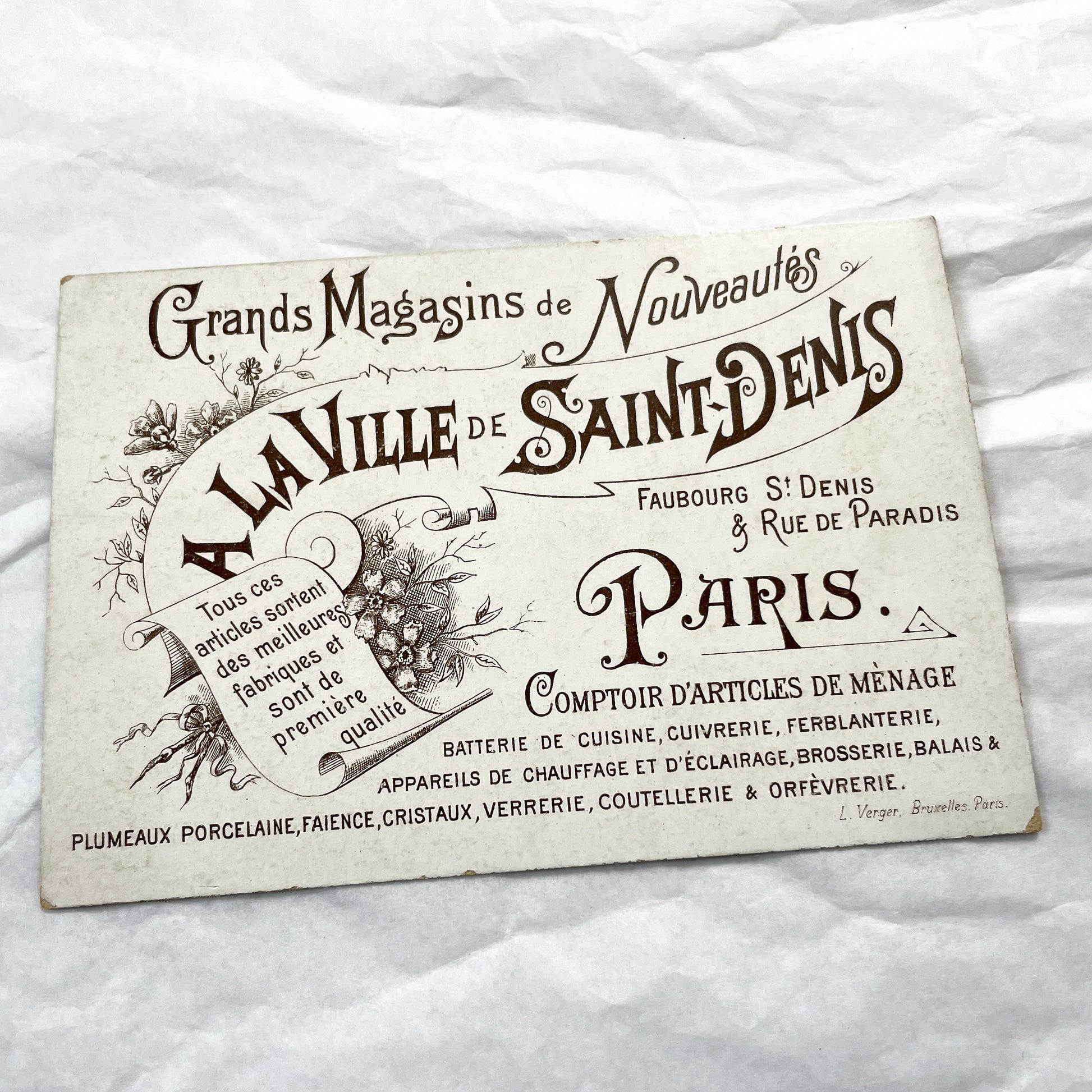 1900s - Vintage French Chromo Postcard - Child With Water Buckets - Barefoot Girl Scene - St Denis City Collectible Art - Antique