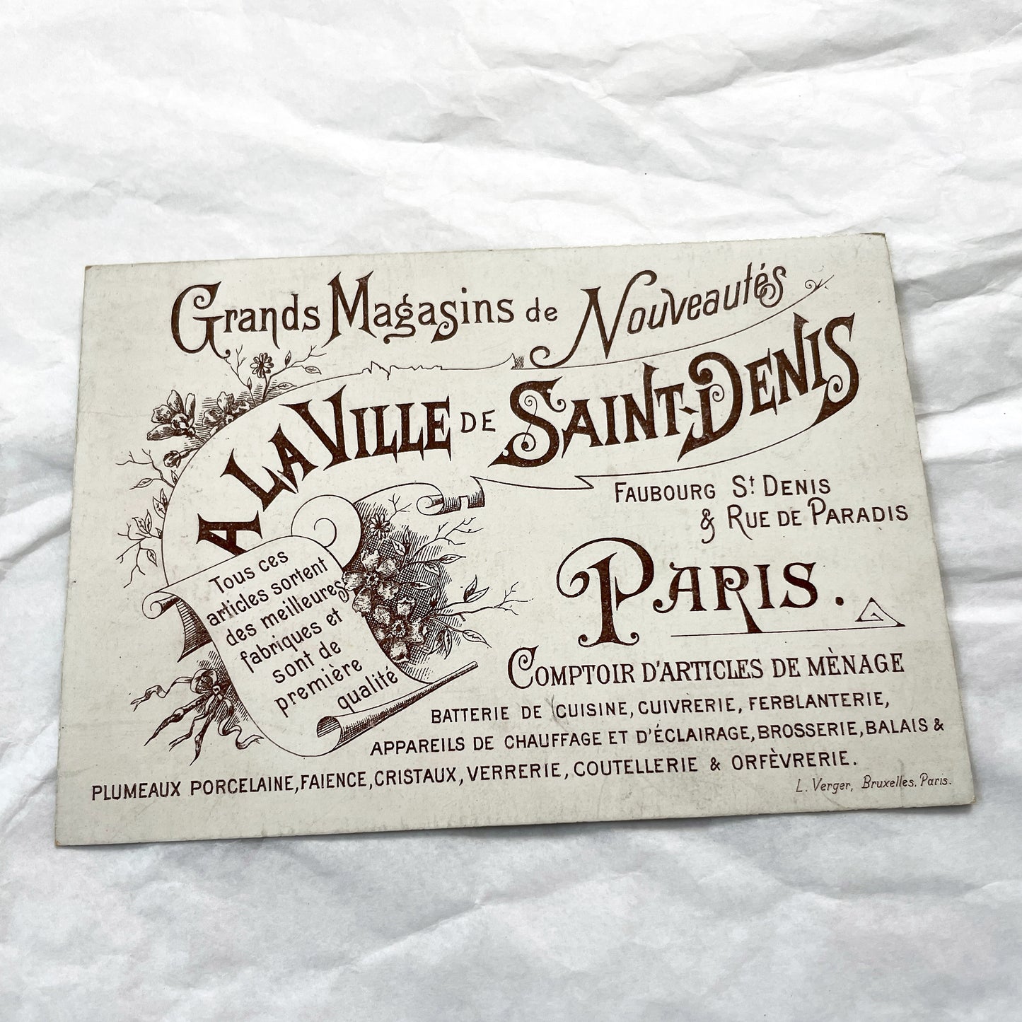 Late 19th Century - French Chromolithograph Postcard - Girl With Buckets - St Denis Souvenir - Vintage Collectible Art - Antique Card