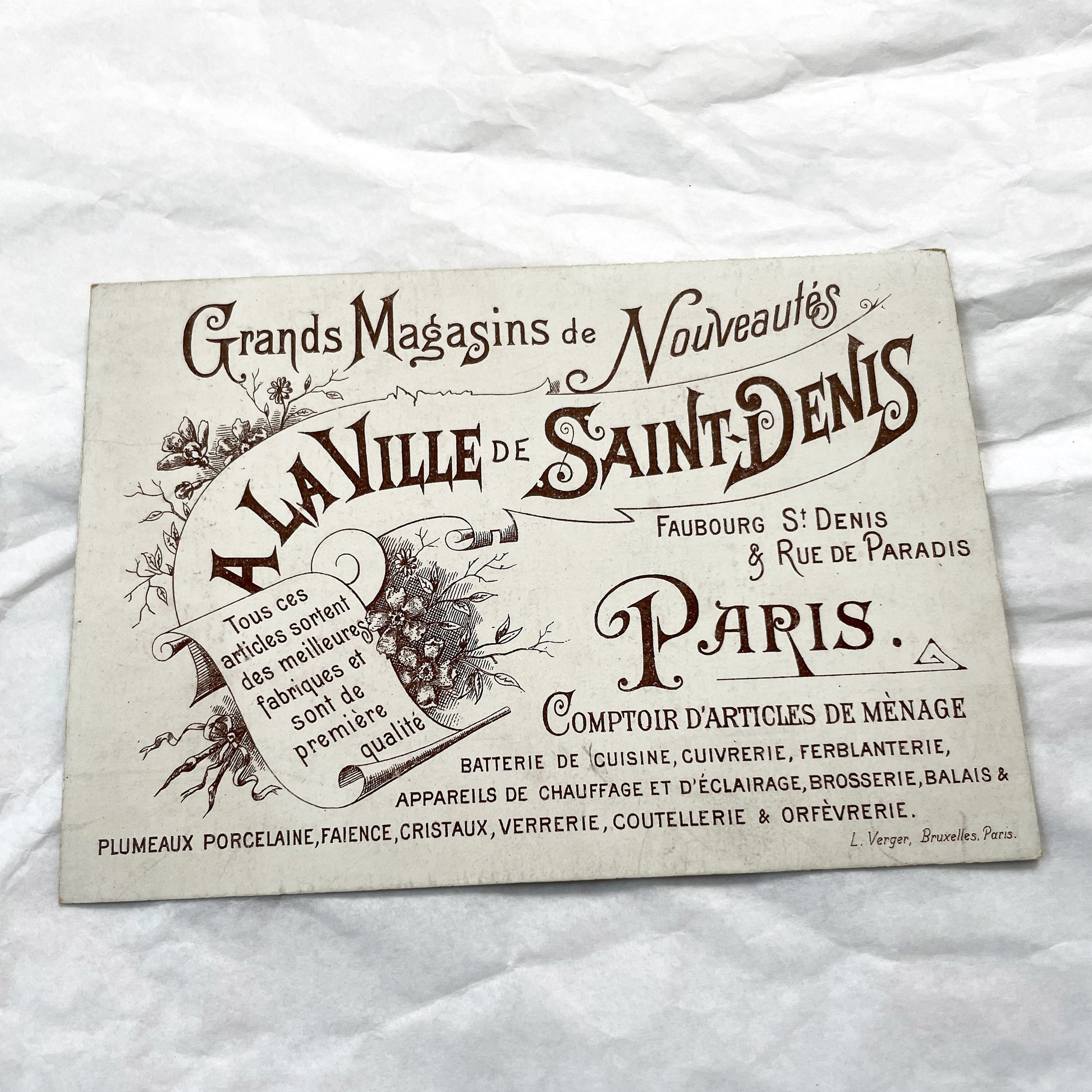 Late 19th Century - French Chromolithograph Postcard - Girl With Buckets - St Denis Souvenir - Vintage Collectible Art - Antique Card