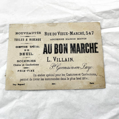 Late 19th Century  - Two French Chromos - Paul et Virginie Trade Cards - Au Bon Marché St-Germain-En-Laye Advertising Ephemera Collectible