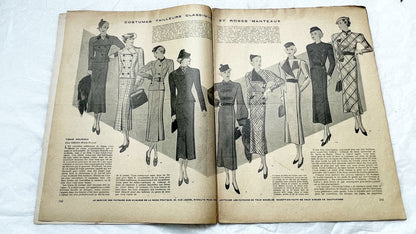 1930s - Vintage French Fashion Magazine Mode Pratique - Tailleurs Manteaux Special Issue - Women's Clothing Patterns - Hachette