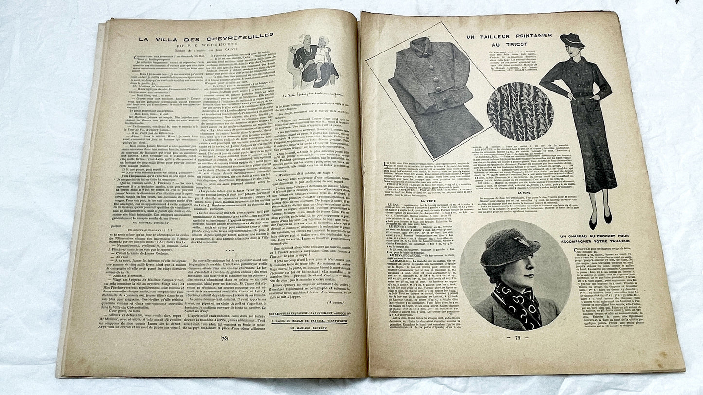 1930s - Vintage French Fashion Magazine Mode Pratique - Tailleurs Manteaux Special Issue - Women's Clothing Patterns - Hachette