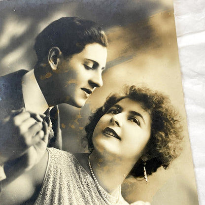 1930s - Vintage Romance Photo - Elegant Couple Portrait - Sepia Tone Original Photograph - Art Deco Era Collectible Ephemera Art