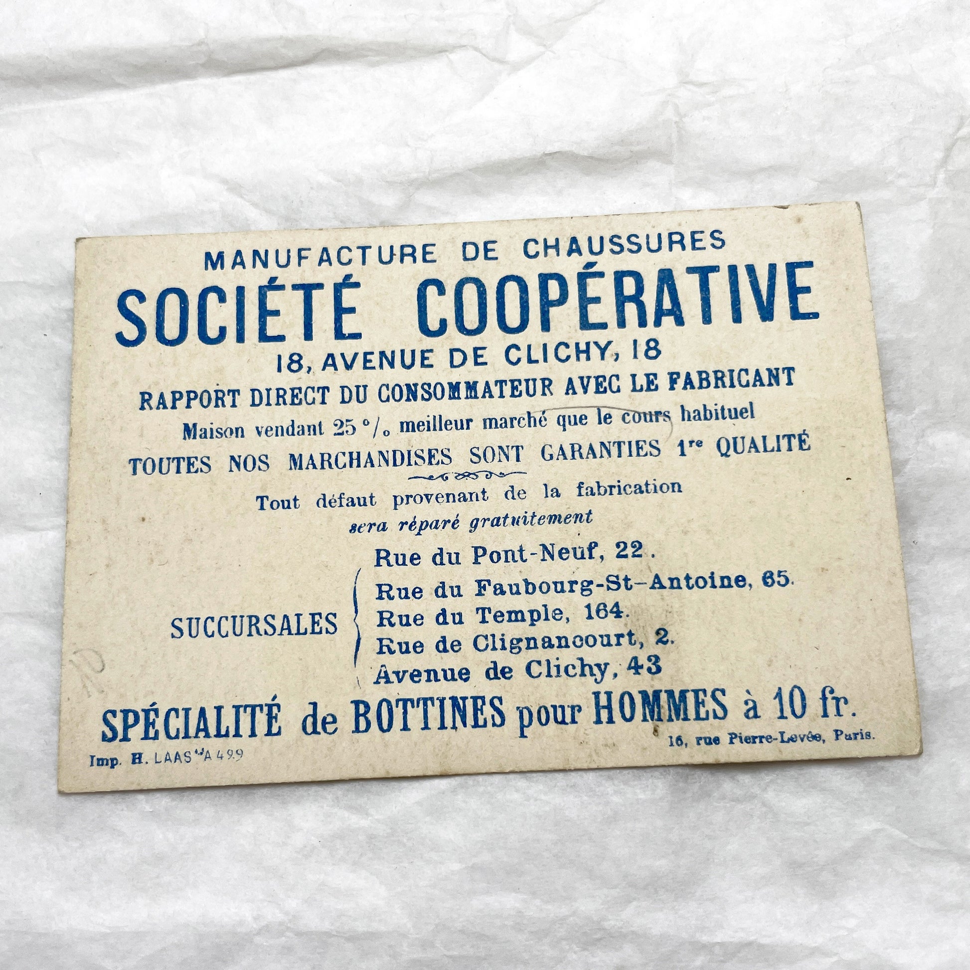 Late 19th - French Advertising Chromo - Sailor Boy Leaving Farm Life for Paris Lyon - Vintage Shoe Manufacture Card - Collectible