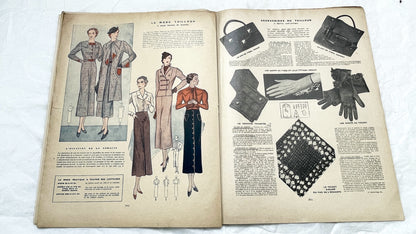 1930s - Vintage French Fashion Magazine Mode Pratique - Tailleurs Manteaux Special Issue - Women's Clothing Patterns - Hachette