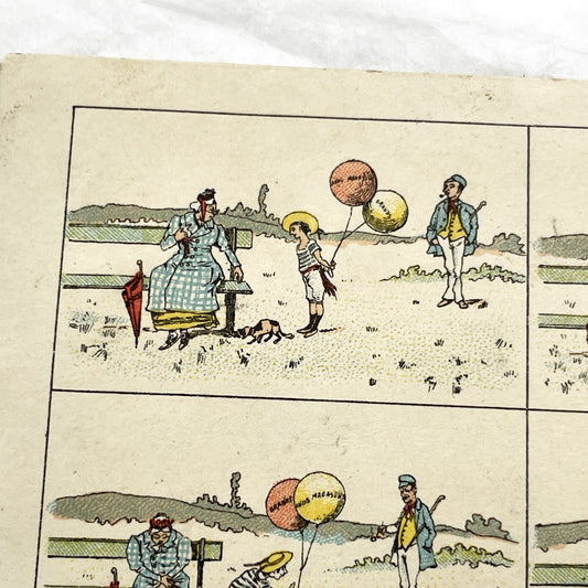 1900s - Antique Comic Illustration - Histoire Sans Paroles - Edwardian Era Humorous Illustration - Grands Magasins  - Art Collectible