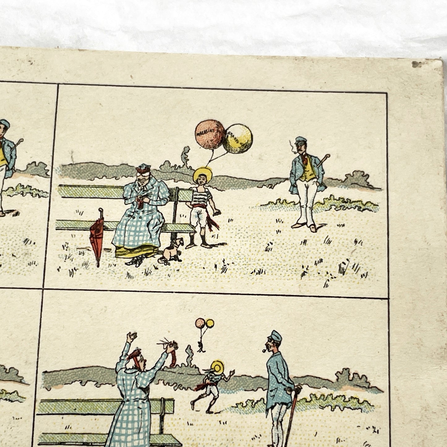 1900s - Antique Comic Illustration - Histoire Sans Paroles - Edwardian Era Humorous Illustration - Grands Magasins  - Art Collectible