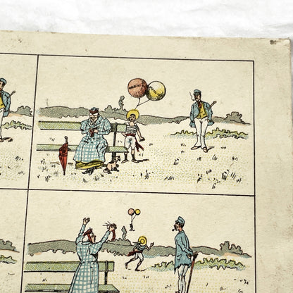 1900s - Antique Comic Illustration - Histoire Sans Paroles - Edwardian Era Humorous Illustration - Grands Magasins  - Art Collectible