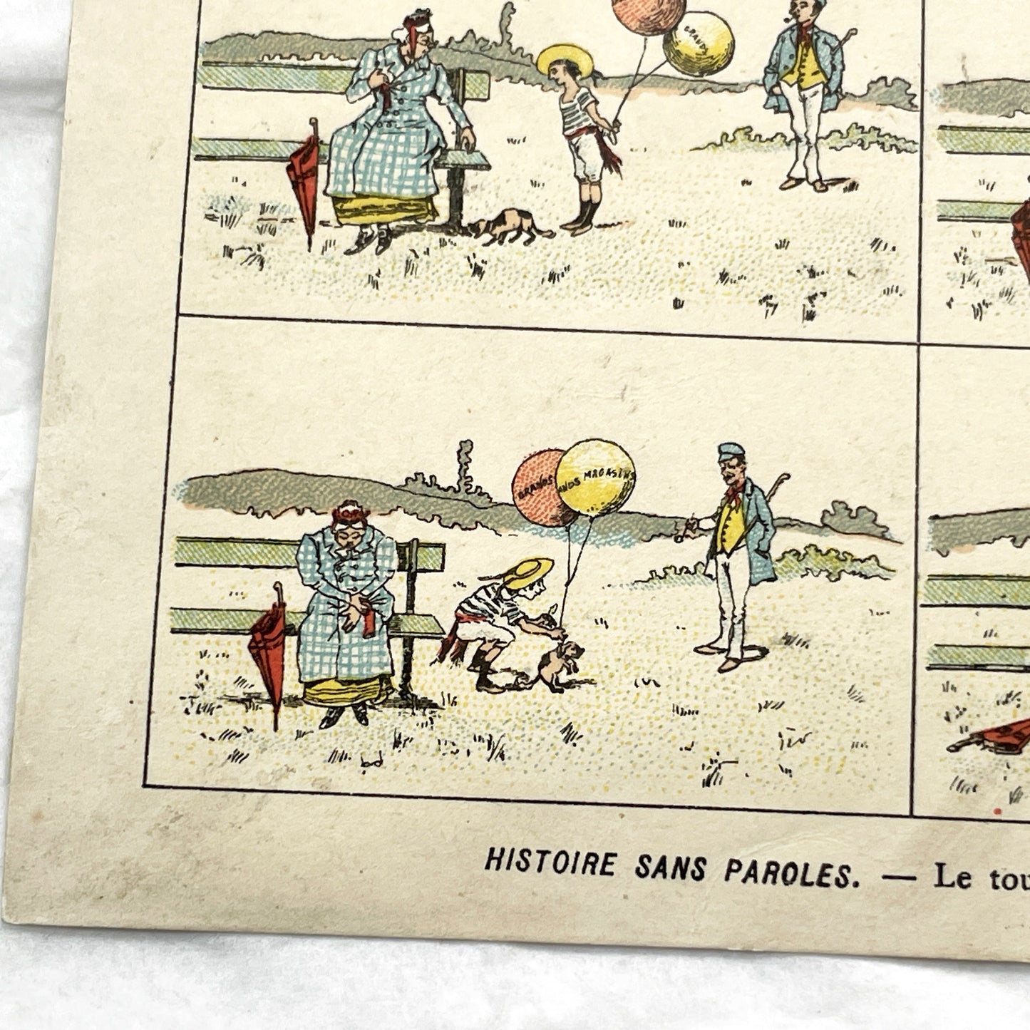 1900s - Antique Comic Illustration - Histoire Sans Paroles - Edwardian Era Humorous Illustration - Grands Magasins  - Art Collectible
