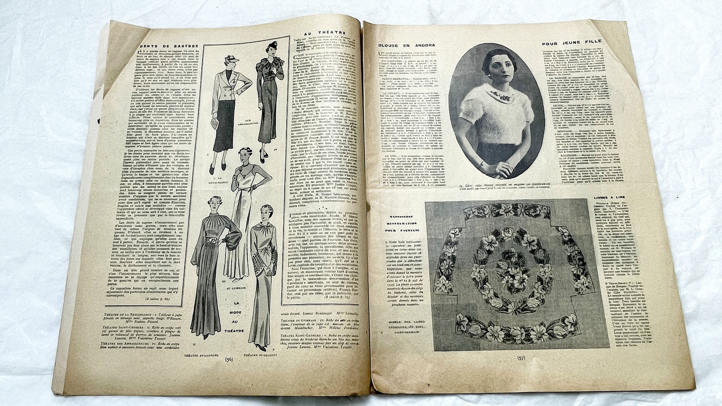1930s - Mode Pratique French Fashion Magazine - Vintage 1930s - Elegant Dress Patterns - Lifestyle - Retro Ads - Collectible Ephemera