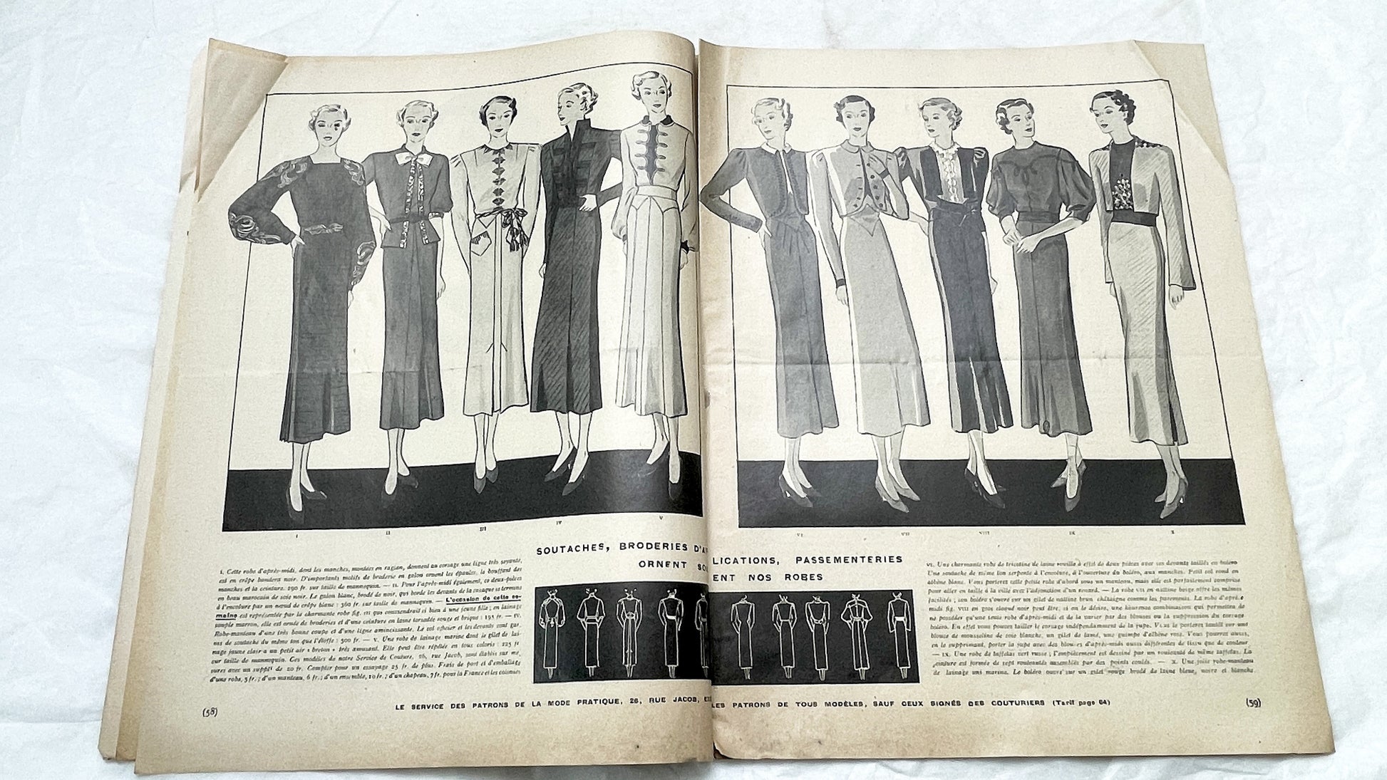 1930s - Mode Pratique French Fashion Magazine - Vintage 1930s - Elegant Dress Patterns - Lifestyle - Retro Ads - Collectible Ephemera