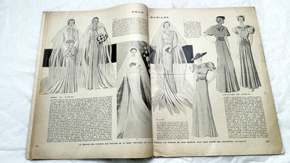 1930s - Vintage French Fashion Magazine - Mode Pratique - Special Bridal & Lingerie Edition - Wedding Dresses - Travel Wardrobe