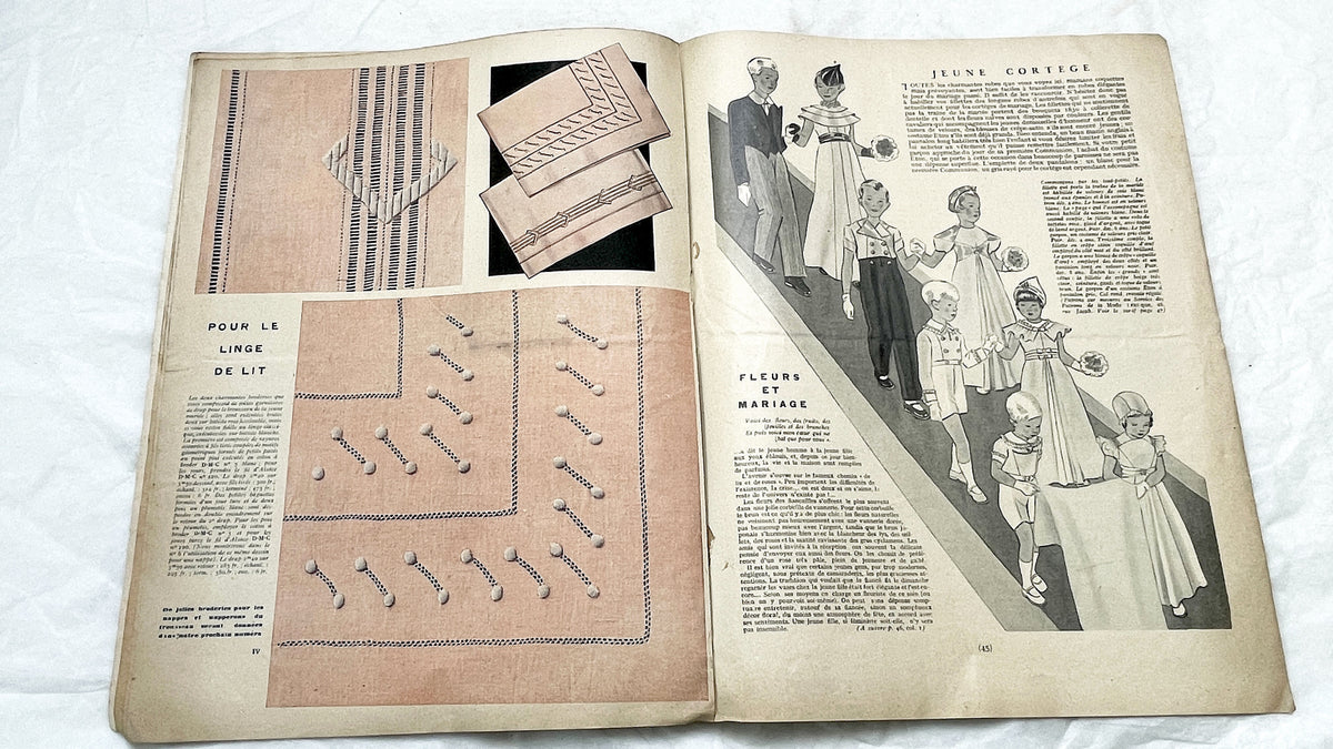 1930s - Vintage French Fashion Magazine - Mode Pratique - Special Bridal & Lingerie Edition - Wedding Dresses - Travel Wardrobe
