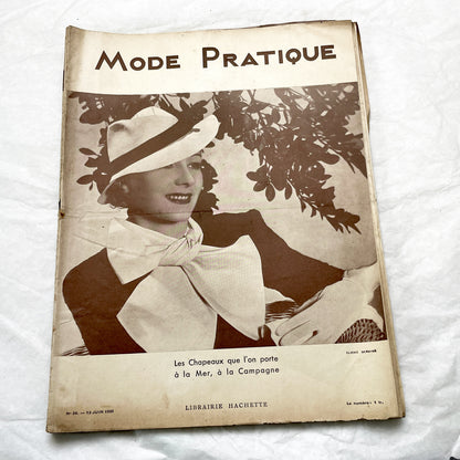 1930s - Vintage French Fashion Magazine - Mode Pratique - Elegant Womens Apparel - Home Crafts - Lifestyle Advice - Parisian Life