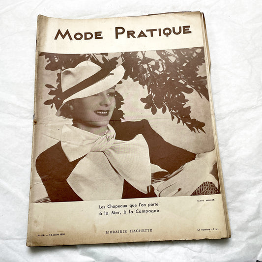1930s - Vintage French Fashion Magazine - Mode Pratique - Elegant Womens Apparel - Home Crafts - Lifestyle Advice - Parisian Life