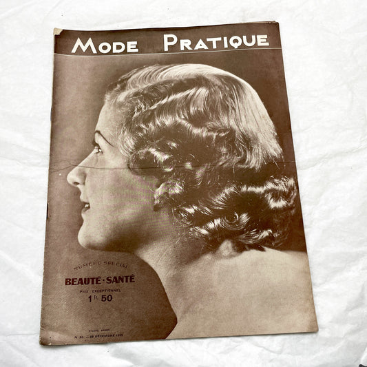 1930s - French Vintage Mode Pratique Magazine - Special Beauty Health Issue - Women's Fashion - Lifestyle - Historical Ephemera