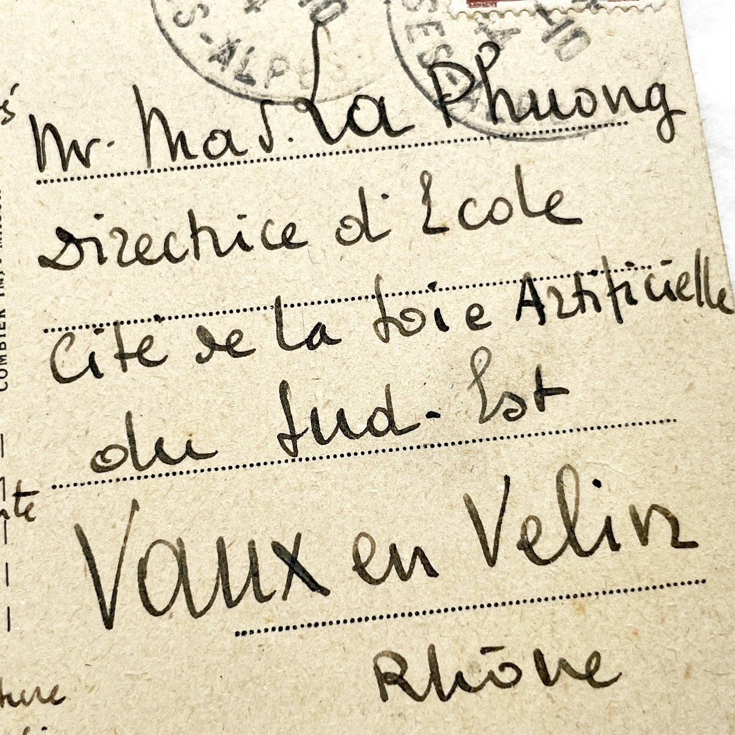 1940s - Historic WWII French Postcard - Sisteron Bombing 1944 - War Correspondence - Marshal Pétain Stamp - Beautiful Handwriting