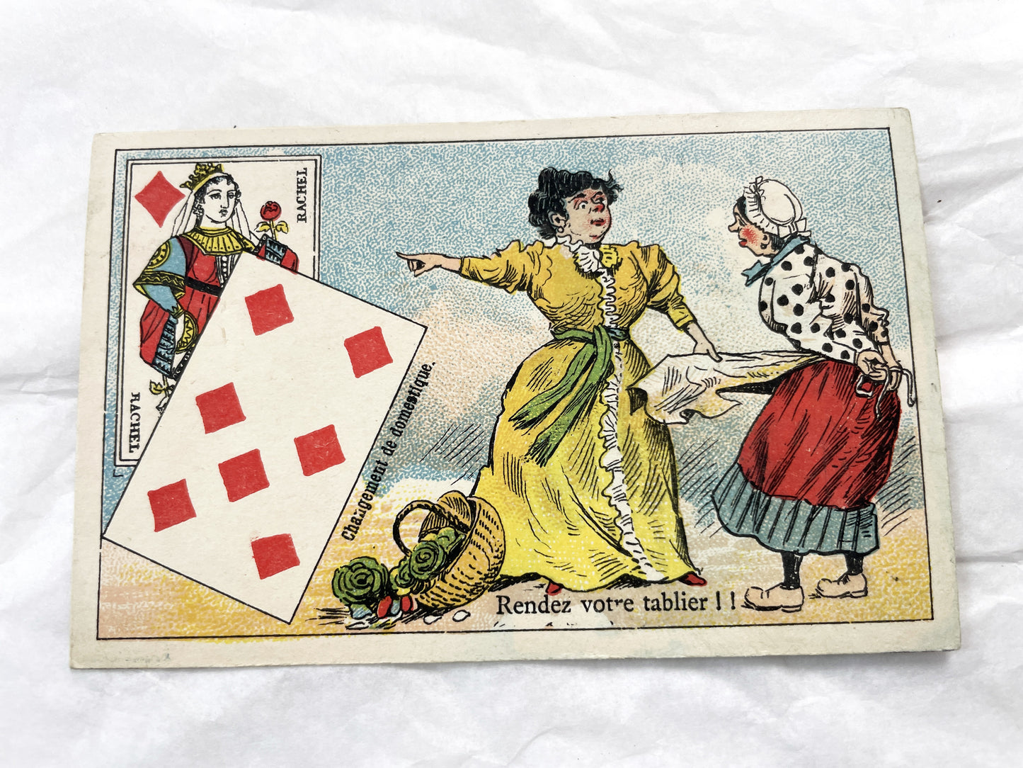 Late 19th Century French Advertising Chromos - Cordonnerie Générale Toulouse - Humorous Playing Card Art - Belle Époque Ephemera Collection