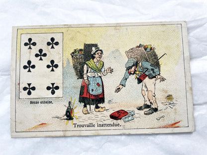 Late 19th Century French Advertising Chromos - Cordonnerie Générale Toulouse - Humorous Playing Card Art - Belle Époque Ephemera Collection