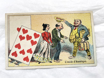 Late 19th Century French Advertising Chromos - Cordonnerie Générale Toulouse - Humorous Playing Card Art - Belle Époque Ephemera Collection