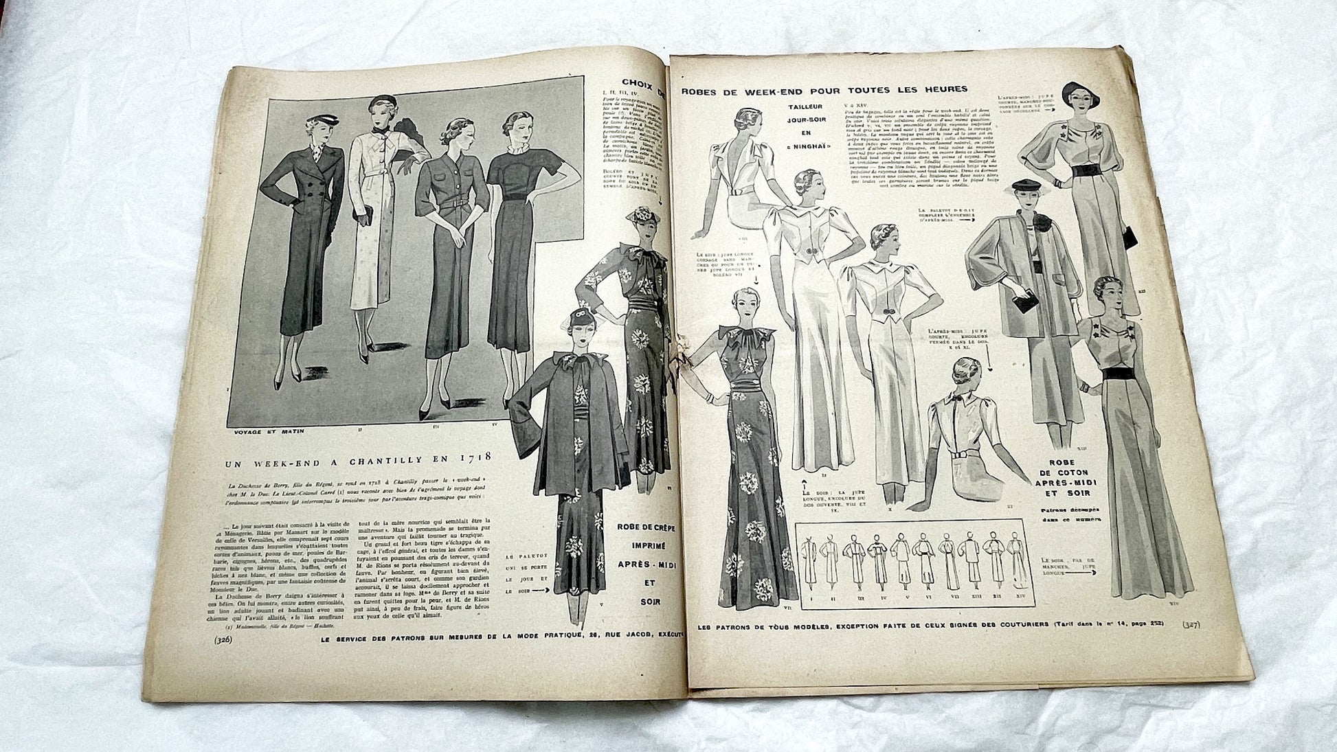 1930s - French Fashion Magazine Mode Pratique - Vintage Women's Style, Sewing Patterns & Daily Life - Historical Advertising Ephemera
