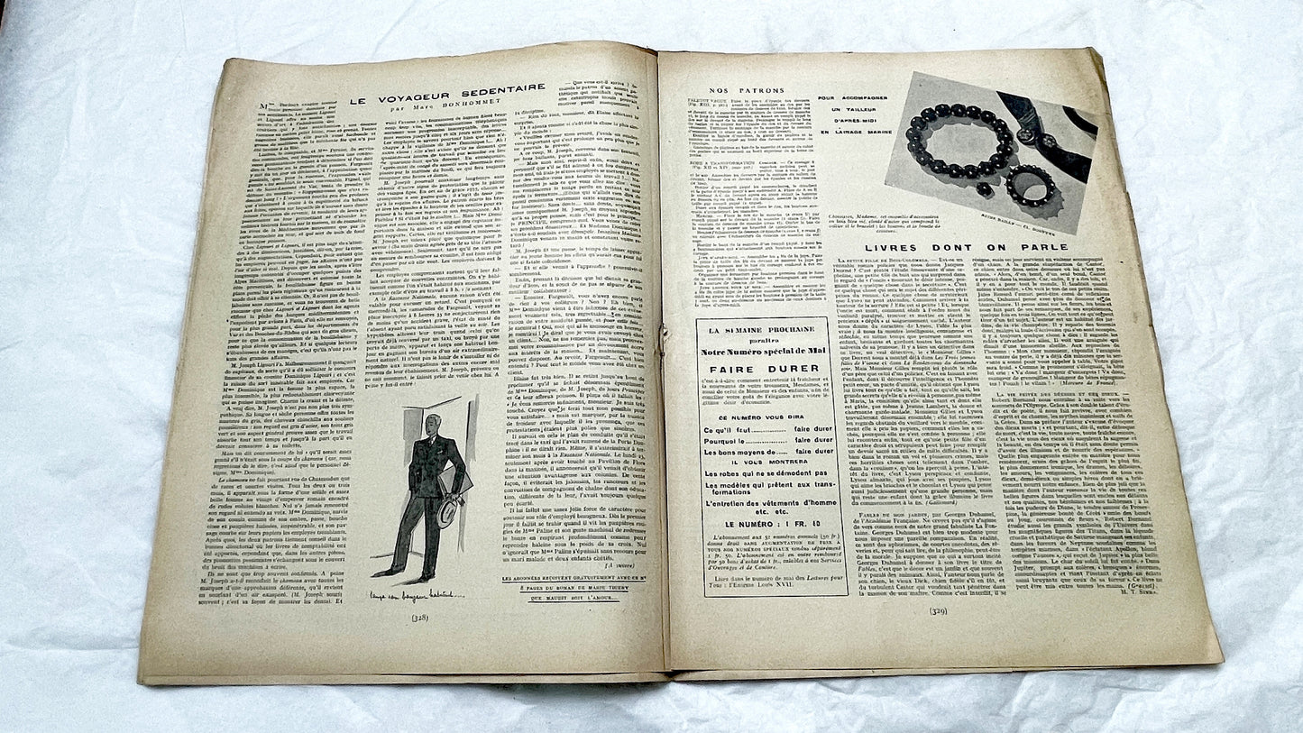 1930s - French Fashion Magazine Mode Pratique - Vintage Women's Style, Sewing Patterns & Daily Life - Historical Advertising Ephemera