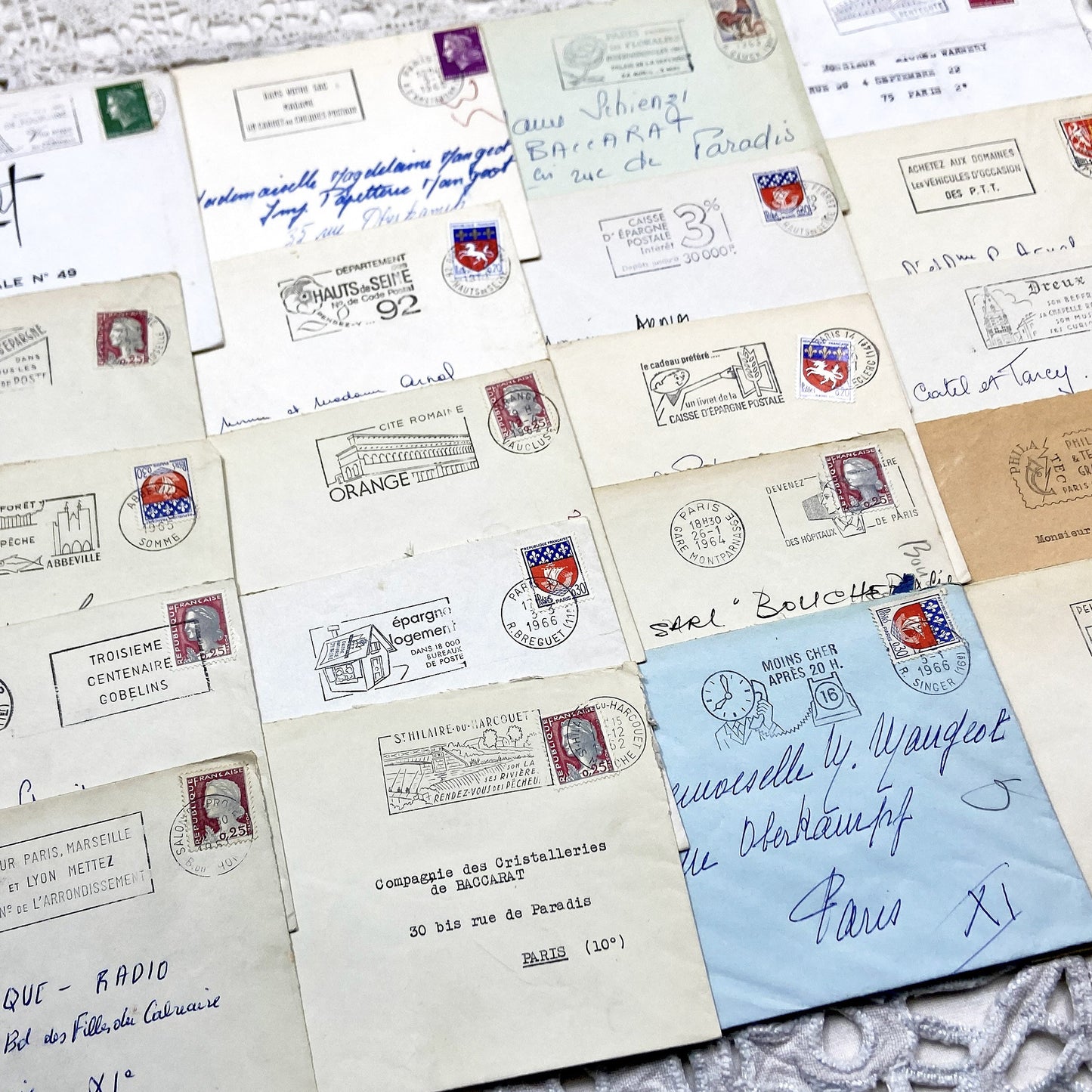 1960s - Lot of 20 Vintage French Envelopes – 1960s Ephemera for Junk Journals, Collage & Paper Crafts